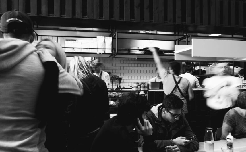 Inside of a busy restaurant