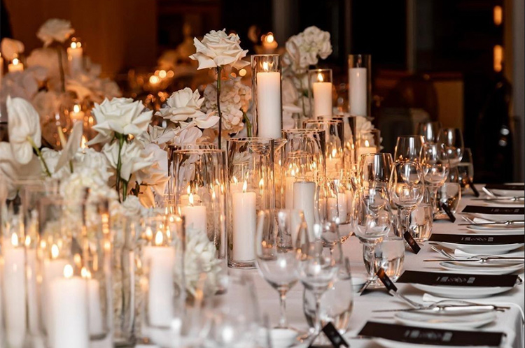 a fancy dining setting at a waterfront restaurant in sydney