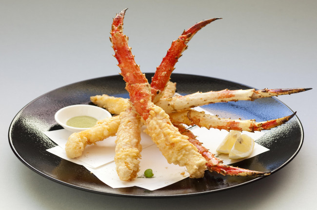tempura king crab on a plate