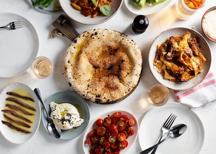 an assortment of meals from an italian menu