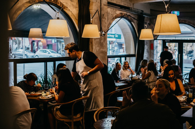 a restaurant dining on delicious Greek food