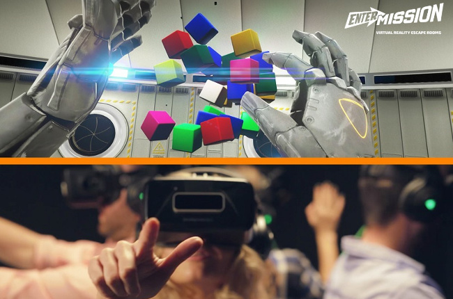 people playing an escape room in vr