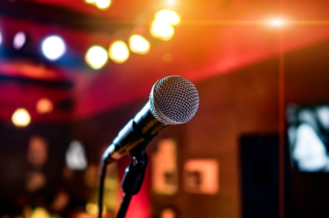a microphone ready to be sung into
