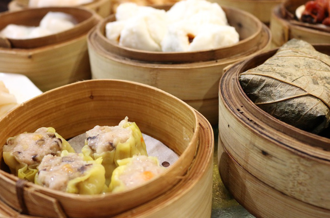 a delicious steamed dim sum filled with minced pork