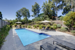 Outdoor heated swimming pool